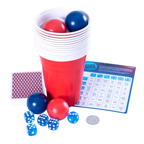 Party Game Starter Kit – 30 Adult Party Games with Cups, Dice & Cards