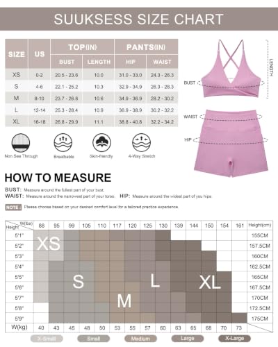 SUUKSESS Women's 2-Piece Workout Set Polka Dots Black Large Sports Bra & Biker Shorts