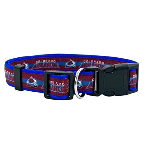 Pets First NHL Colorado Avalanche Dog & Cat Collar Large 18-28" Adjustable Team Fan Accessory