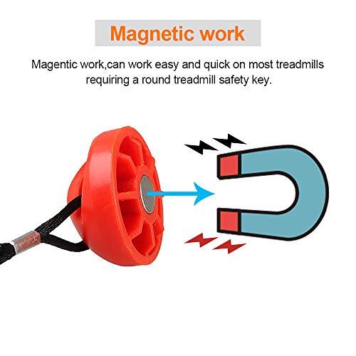 Treadmill Safety Key - Magnetic Replacement for Most Brands - Red
