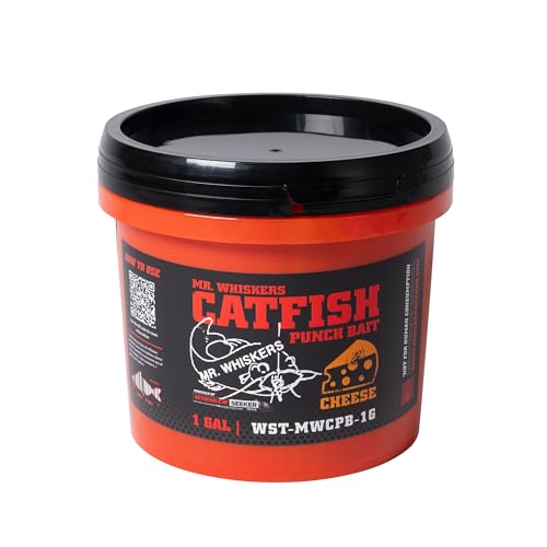 Mr. Whiskers Catfish Punch Bait – Cheese, 1 Gallon by Whisker Seeker