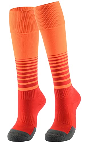 Boys Cushioned Knee-High Athletic Soccer Socks - Small Orange