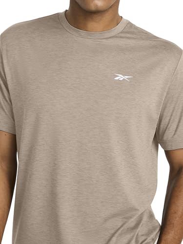 Reebok Men's Strike Short Sleeve Crewneck T-Shirt Medium Gritty Grey Heather - Lightweight Athletic Top