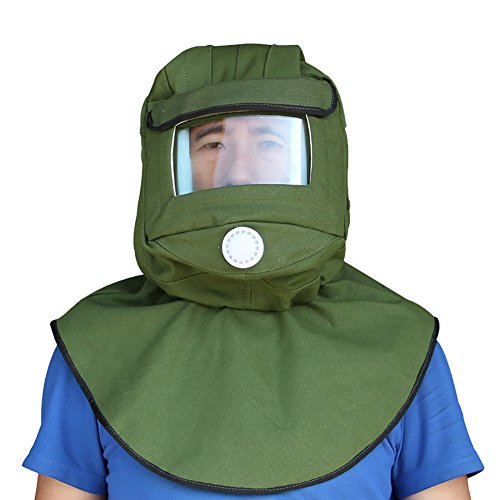 Sand Blasting Hood Cap, Canvas Shawl Sandblaster Protective Gear Mask Anti-dust Hood for Spraying Sanding Cutting, DIY Painting Woodworking Protection