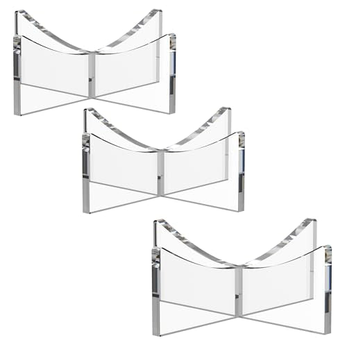 Acrylic Ball Holder Stand for Baseball, Softball & Golf Ball - 3-Pack Small