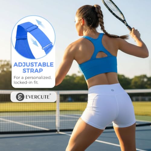 Evercute Medium Black-Blue-White-Gray Sports Bras Pack with Adjustable Straps - Supportive Racerback Workout Yoga Activewear