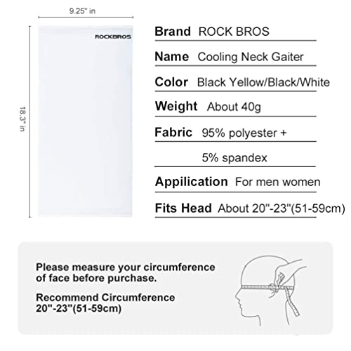 Cooling Neck Gaiter with UV400 Protection - White