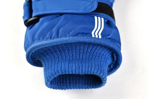 Kids Waterproof Ski Gloves - Warm Mittens for Ages 5-10 - Blue
