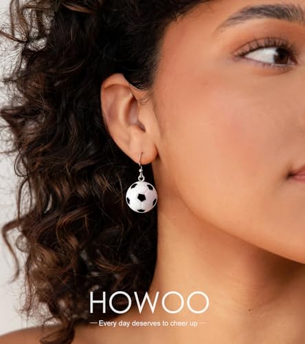 Soccer Dangle Earrings for Women - Football Drop Earrings - Soccer-1
