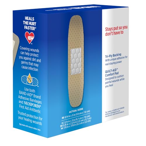 Sheer Adhesive Bandages for Minor Wounds, Assorted Sizes - 80 Count
