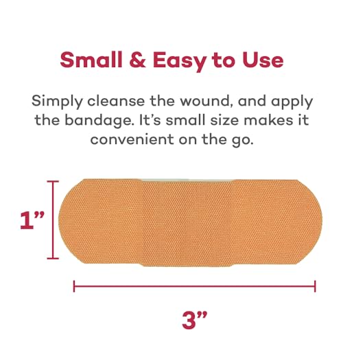 Sterile Flexible Fabric Adhesive Bandages - 1x3 Inch - 100 Count