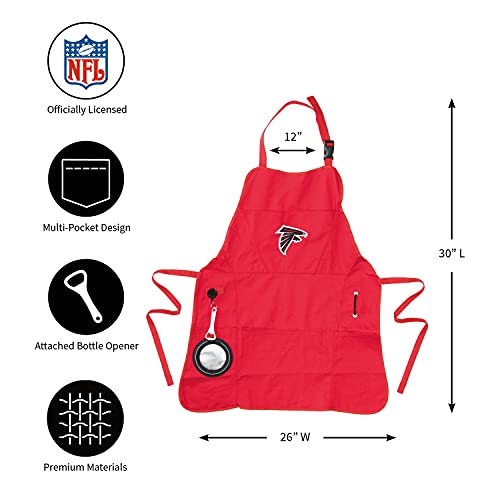 Adjustable Atlanta Falcons Grill Chef Apron with Pockets & Bottle Opener