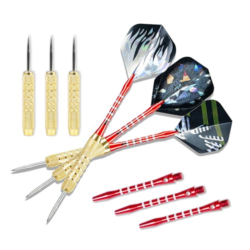 CHRDW Darts Metal Tip Set - 18 Steel Tips + 6 Flights, CNC Tips, Wrench Included