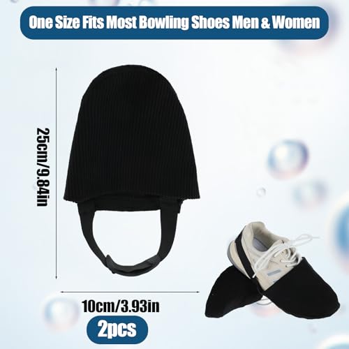 Bowling Shoe Covers - 2-Pack Black Flannel Accessories for Men & Kids