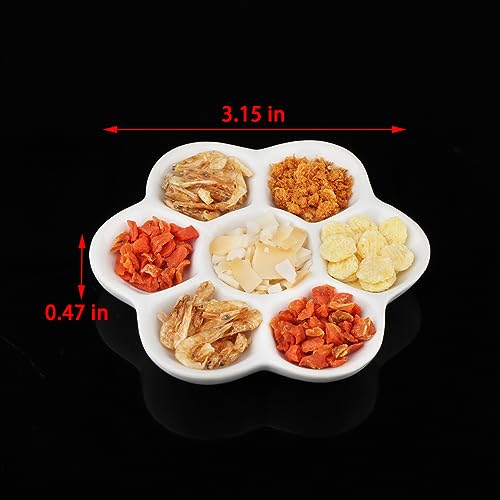 Ceramic Food Dish for Hermit Crabs - 2 Pcs with 7 Compartments