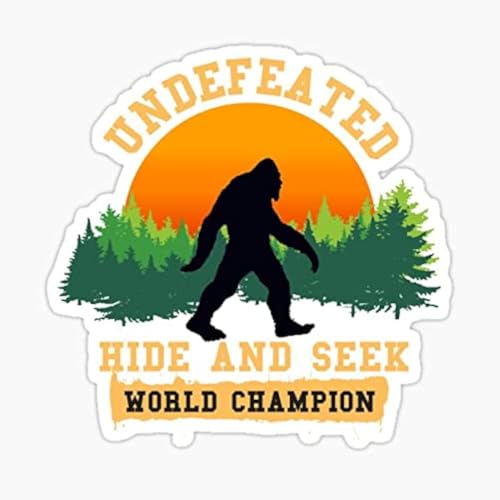 Sasquatch Bigfoot Sticker - 5-Inch Hide and Seek Champion Decal