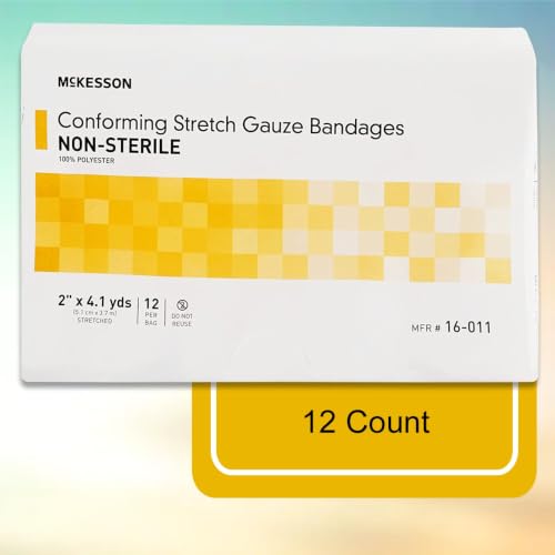 Conforming Stretch Gauze Bandages - 2 Inch x 4.1 Yards, 12 ct