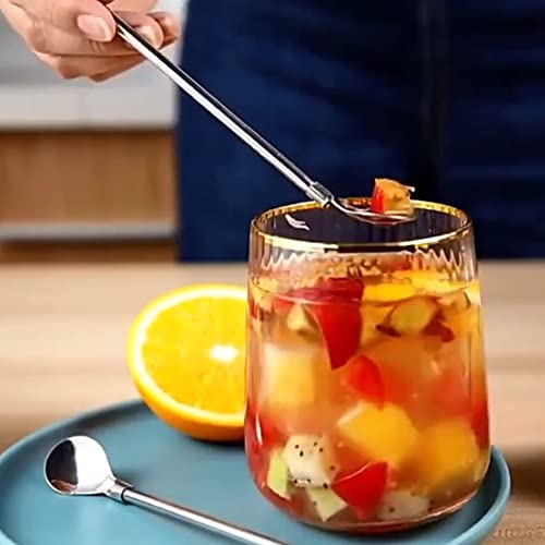 Reusable Stainless Steel Straws & Spoon Set - 6 Pieces Circular