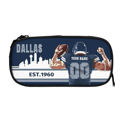 Personalized Dallas Pencil Case - Custom Football Style Bag