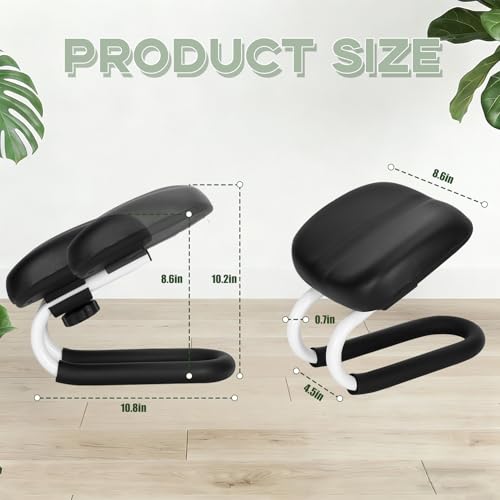 Adjustable Kneeling Meditation Stool - Ergonomic Black Bench