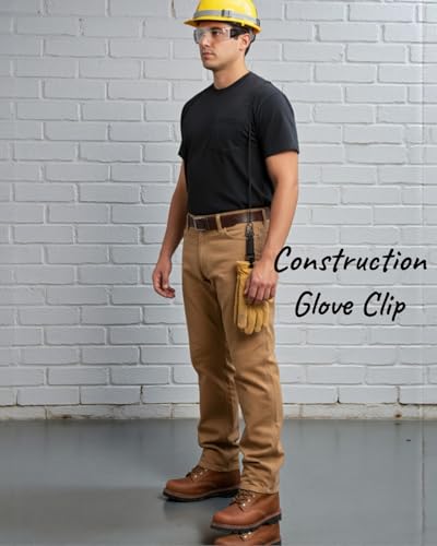 Black 2-Pack Heavy Duty Metal Glove Clips for Work & Outdoor Use