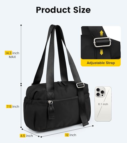 Mini Gym Bag with Wet Pocket for Yoga Travel - Black