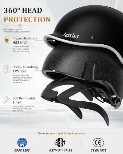 Jetxles Carbon Black Adult Ebike Helmet L 57-61cm Retro Visor Commuter Gear