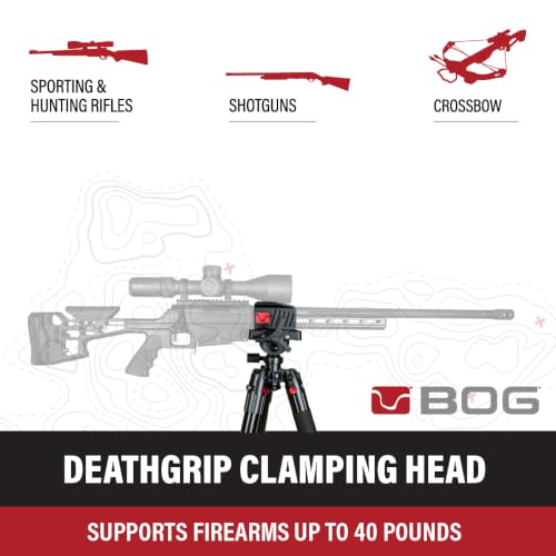 DeathGrip Tripod Shooting Rest - 7"-59", Lightweight, Black Aluminum