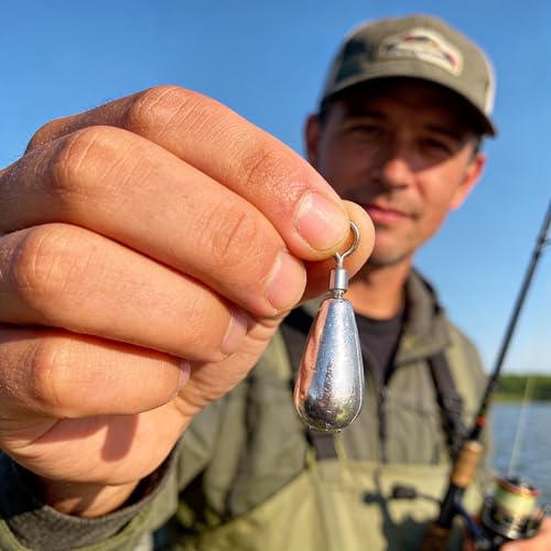 25pcs Bass Casting Sinkers Kit with Built-In Swivel