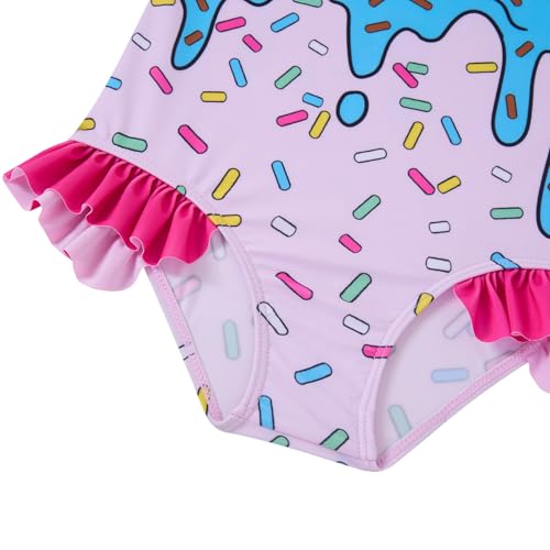 Toddler Girls Ruffle One-Piece Swimsuit - Ice Cream, 5-6 Years