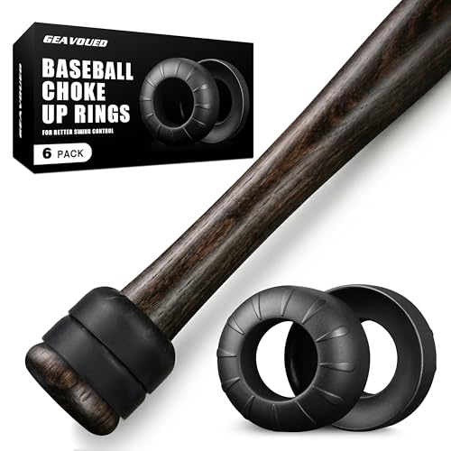 Baseball Bat Grip Choke Up Rings - 6 Pack Black