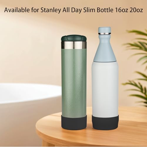Silicone Water Bottle Boot - 2PCS Anti-Slip Sleeve for 20oz Stanley - Black