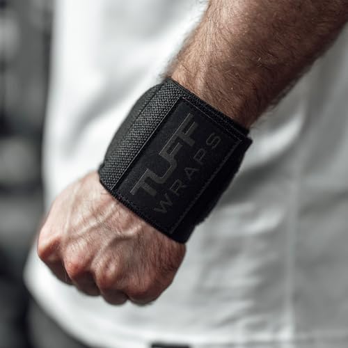 Wrist Wraps for Weightlifting - No Thumb Loops, Black/Black