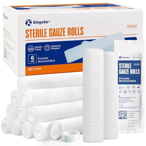 Sterile Gauze Rolls 6" x 4.1 Yards - Pack of 6