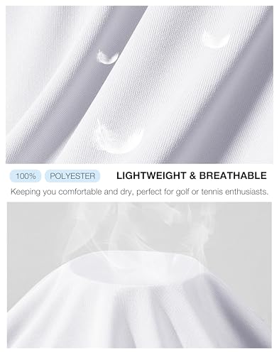G Gradual Women's Sleeveless Golf Shirt - Lightweight V-Neck, Medium, White