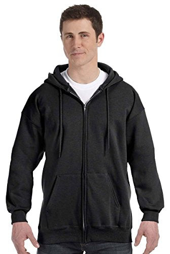 Hanes Men's Ultimate Full-Zip Hoodie Black X-Large - Warm Fleece Sweatshirt
