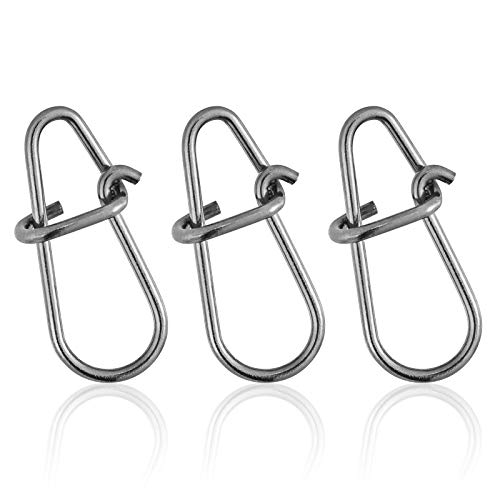 50 Pack Stainless Steel Crankbait Snaps - 55LB Fishing Clips