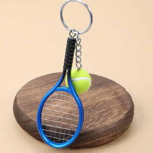 Mini Tennis Racket Keychain Set - Blue & Purple Accessories