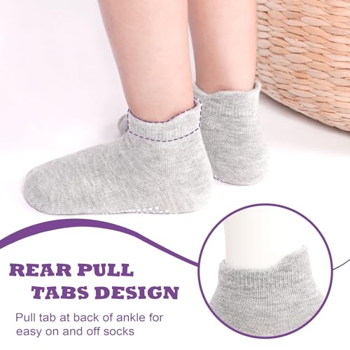 SkiBeaut 12 Pairs Toddler Non-Slip Socks with Grips for Girls & Boys 1-3T - Anti-Skid Kid Socks