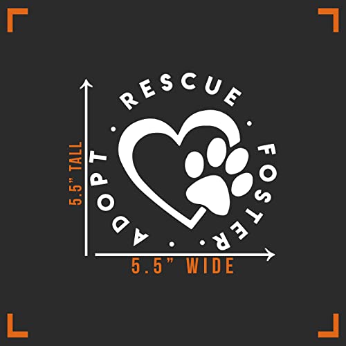 Adopt Rescue Foster Decal Sticker - 5.5" x 5.5" Vinyl for Cars & Walls