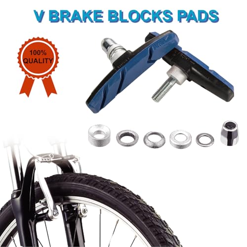 V-Brake Pads Set - 2 Pairs Road Bike Brake Shoes - Red