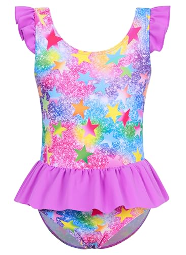 Ruffle Mermaid One-Piece Swimsuit for Toddler Girls 2-7Y