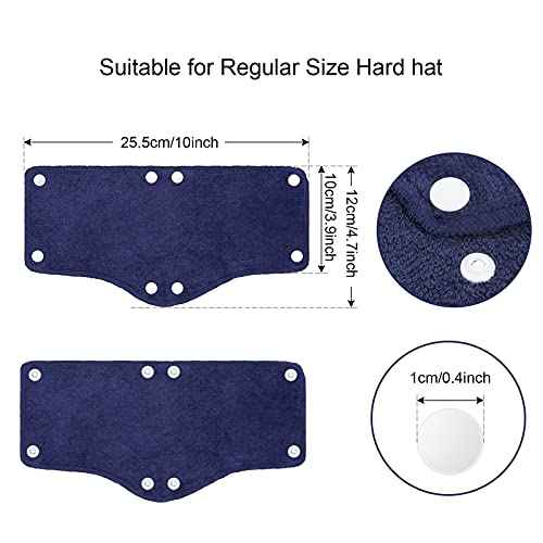 24 Pieces Hard Hat Sweatband, Cotton Helmet Sweatband Hard Hat Liner, Washable Sweat Band Reusable Safety Sweat Band Snap Hard Accessories (Dark Blue,Gray,Black)