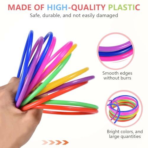 OBTANIM 12 Pcs Plastic Ring Toss Game for Kids and Outdoor Rings