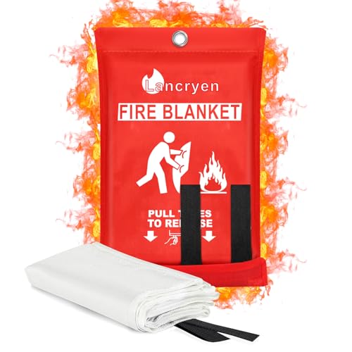 Lancryen Emergency Fire Blanket, Extinguisher Suppression Fabric,
