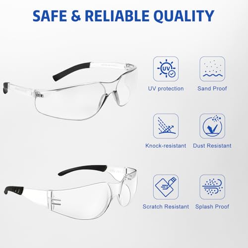 Safety Glasses ANSI Z87.1 Scratch Resistant Lab Goggles for Women Man