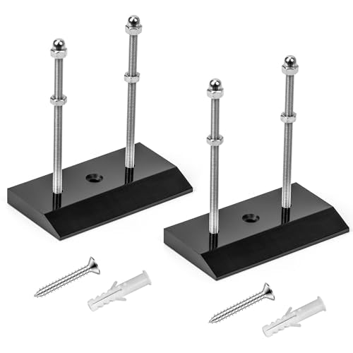 2 Pack Skateboard Wall Mount - Black Display Hanger for Skis, Snowboards & More