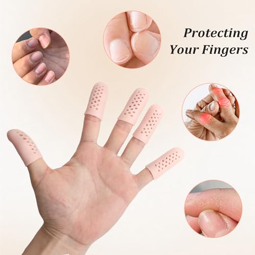 16-Piece Breathable Silicone Finger Cots - Flexible Finger Tip Protectors