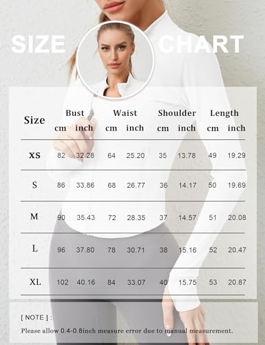 AKEWEI Women’s White Zip Up Workout Jacket - Lightweight Slim Fit Track Top with Pockets & Thumb Holes, Medium