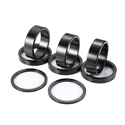 Bicycle Headset Spacers 8-Piece Set for 1-1/8 Inch Stem - Aluminum Alloy